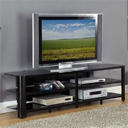 INNOVEX 62" OXNARD BLACK GLASS TV STAND TO462GBK Image